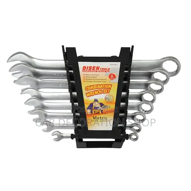 Set ya Spana za Double Ring 8pc, Chuma Kipolishi cha Mirror Chrome - 1