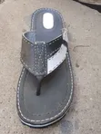 Handmade Men's Black Leather Sandals - Size 43 - 1