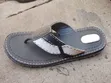 Handmade Men's Black Leather Sandals - Size 43 - 2