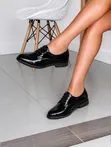 Ladies Black Leather Brogues - Size 40 - 1
