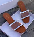 Zara Brown Chain Slide Sandals - 3