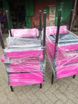 Kiti cha Pink Accent chenye Mikono ya Mbao - 2