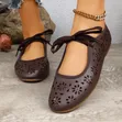Unique Breathable Laced-Up Shoes for Ladies - Brown - 2