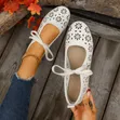 Unique Breathable Laced-Up Shoes for Ladies - Brown - 3