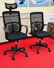 Kiti cha Ofisi Nyeusi cha Mesh chenye Headrest - 2