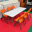 New Folding Table with Orange Chairs - 2