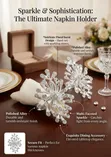 Flowered Napkin Ring Holder - Gold Stainless Steel - 3
