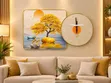 Elegant Wall Clock & Wall Art Set - 3