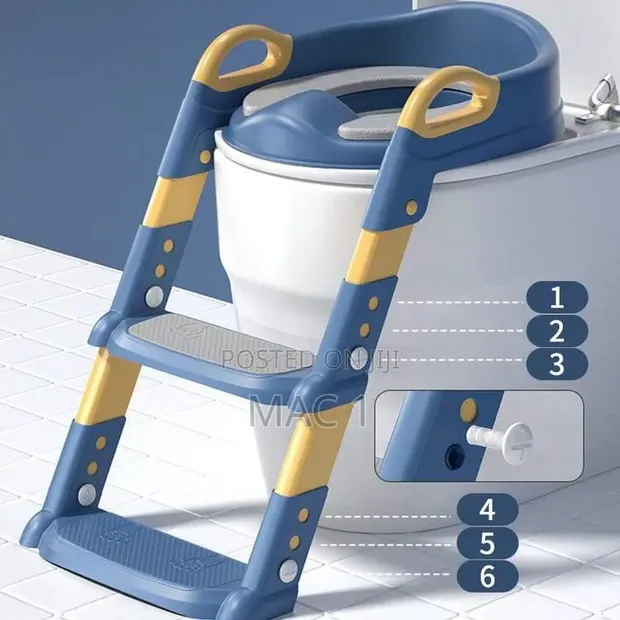 Kids Toilet Trainer Seat with Non-Slip Steps - 1