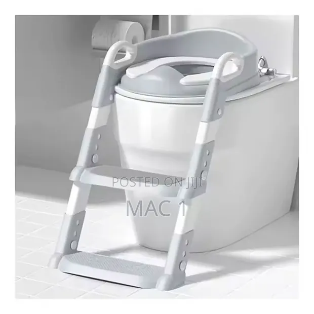 Children's Toilet Seat with Step Stool and Handles - 1