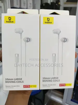 Baseus Encok CZ11 Type-C Earphones Zinazotumia Waya - Nyeupe