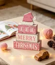Rustic Wooden Christmas Table Decor - 2