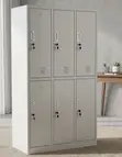 6-Compartment Metallic Office Cabinet - White - 1
