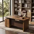 1.2m Executive Brown Office Desk - 1