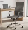 Ergonomic High-Back Swivel Desk Chair - Gray - 5