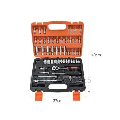 Seti ya Spana za Soketi 53pc 1/4" Drive kwenye Sanduku la Zana - 1