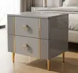 Modern Minimalist Bedside Table - Gray Wood - 1