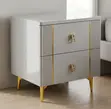 Modern Minimalist Bedside Table - Gray Wood - 2