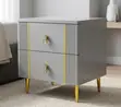 Modern Minimalist Bedside Table - Gray Wood - 3