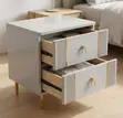 Modern Minimalist Bedside Table - Gray Wood - 5