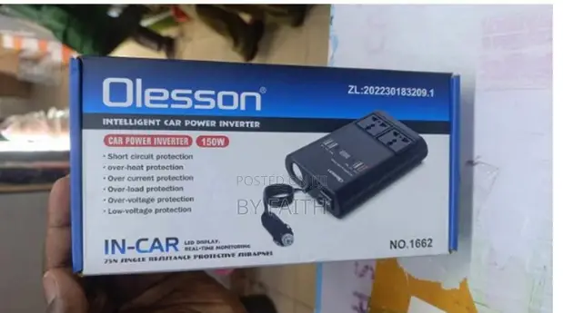 Olesson 150W Intelligent Car Power Inverter with Type-C - 1
