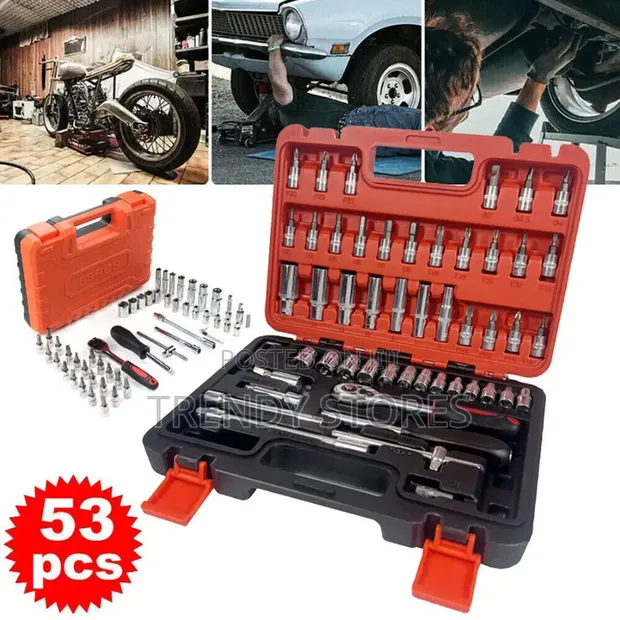 Mechanics Tool Set - 53pc 1/4" Dr Socket Spanners - 1