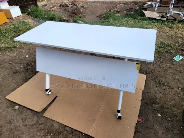 Modern Mobile Office Desk - White - 1
