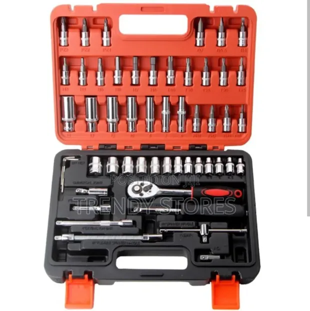 53pc 1/4" Drive Socket Spanner Tool Box Set - 1