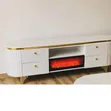 Modern Executive TV Stand with Functional Fireplace - 1