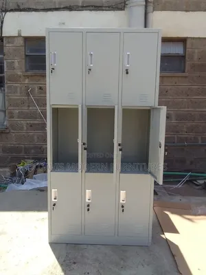 9-Door Metallic Locker Cabinet - Light Grey