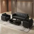 Executive 5-Seater Leatherette Office Sofa Set - Black - 5