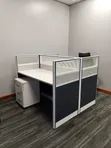 2-Seater Workspace with Frosted Glass Partitions - 1