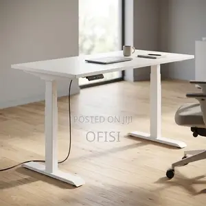 White 140cm Electric Office Desk