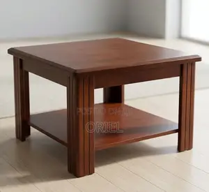 Meza ya Kahawa ya Mraba ya Mbao Imara kwa Sebule