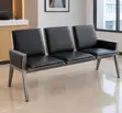 Modern 3-Link Arm Waiting Bench - Black - 1