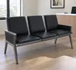 Modern 3-Link Arm Waiting Bench - Black - 2