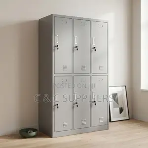 6-Door Metallic File Locker - White