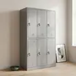 6-Door Metallic File Locker - White - 1