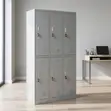 6-Door Metallic File Locker - White - 2