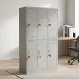6-Door Metallic File Locker - White - 3