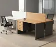 Compact 2-Person Wooden Workstation - Space-Saving Office Desk - 2