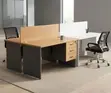 Compact 2-Person Wooden Workstation - Space-Saving Office Desk - 3