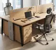 Compact 2-Person Wooden Workstation - Space-Saving Office Desk - 4