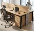 Compact 2-Person Wooden Workstation - Space-Saving Office Desk - 5