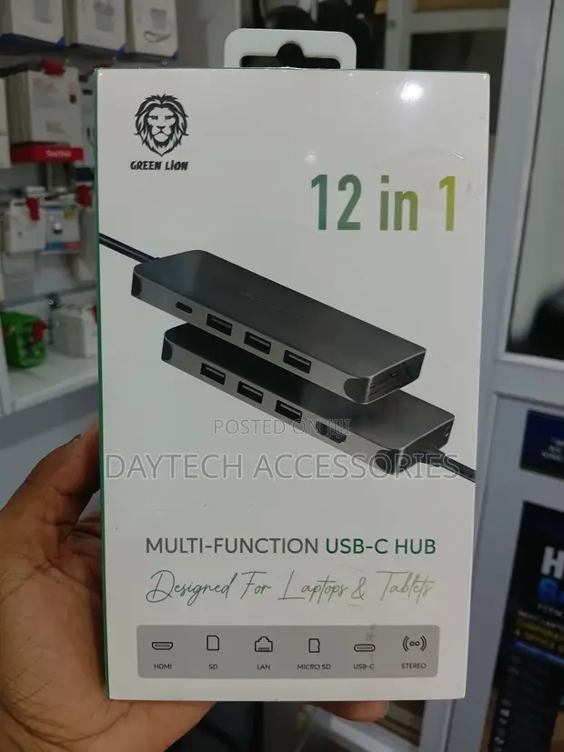 Green Lion 12-in-1 USB-C Hub - Grey - 1