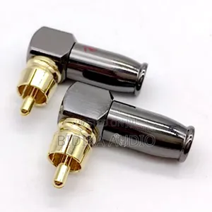 Gold Plated RCA Male Plug Angle 90 Degree Solder