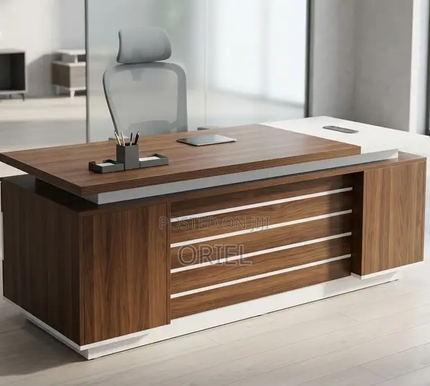 Minimalist Executive Office Desk - Brown - 1