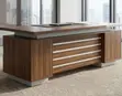 Minimalist Executive Office Desk - Brown - 5