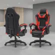 Ergonomic Gaming Office Chair with Headrest - Red - 1