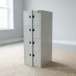 4-Drawer Metal Cabinet with Bar - White - 1